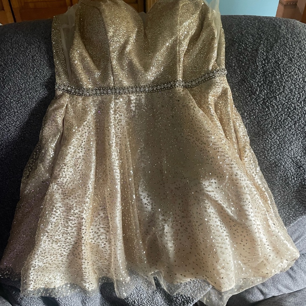 Dancing Queen Gold Mini Dress